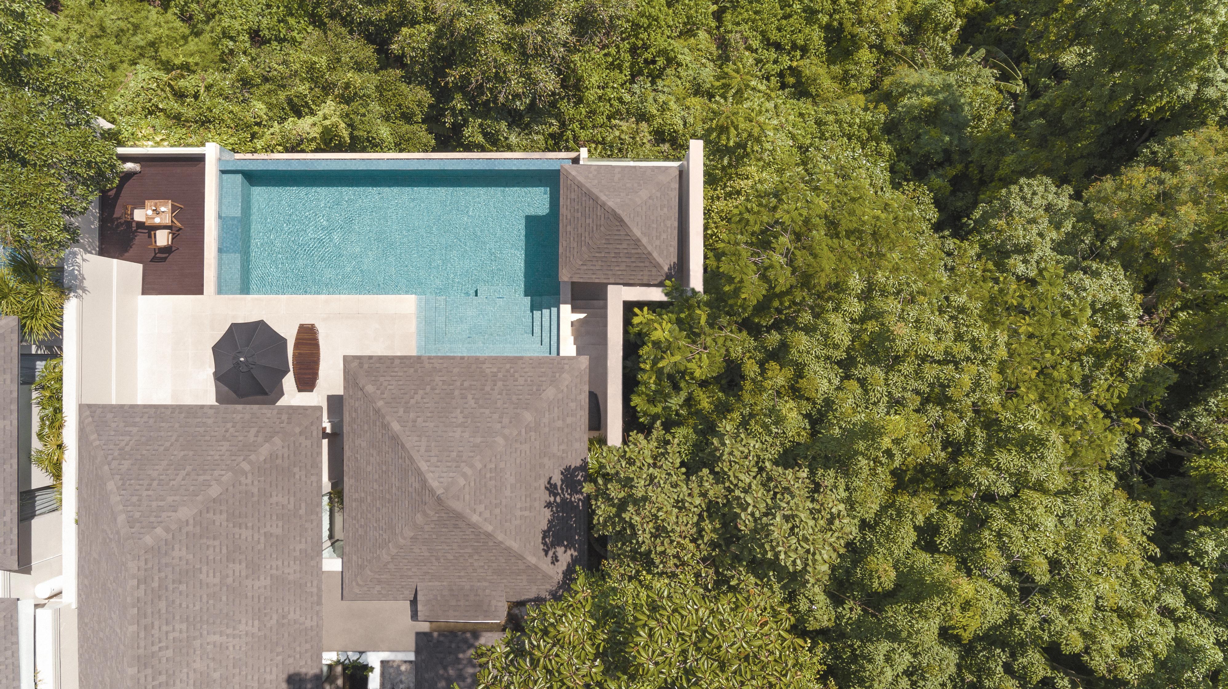 The Pavilions Phuket (Adults Only) Pantai Bang Tao Bagian luar foto Aerial view of the villa